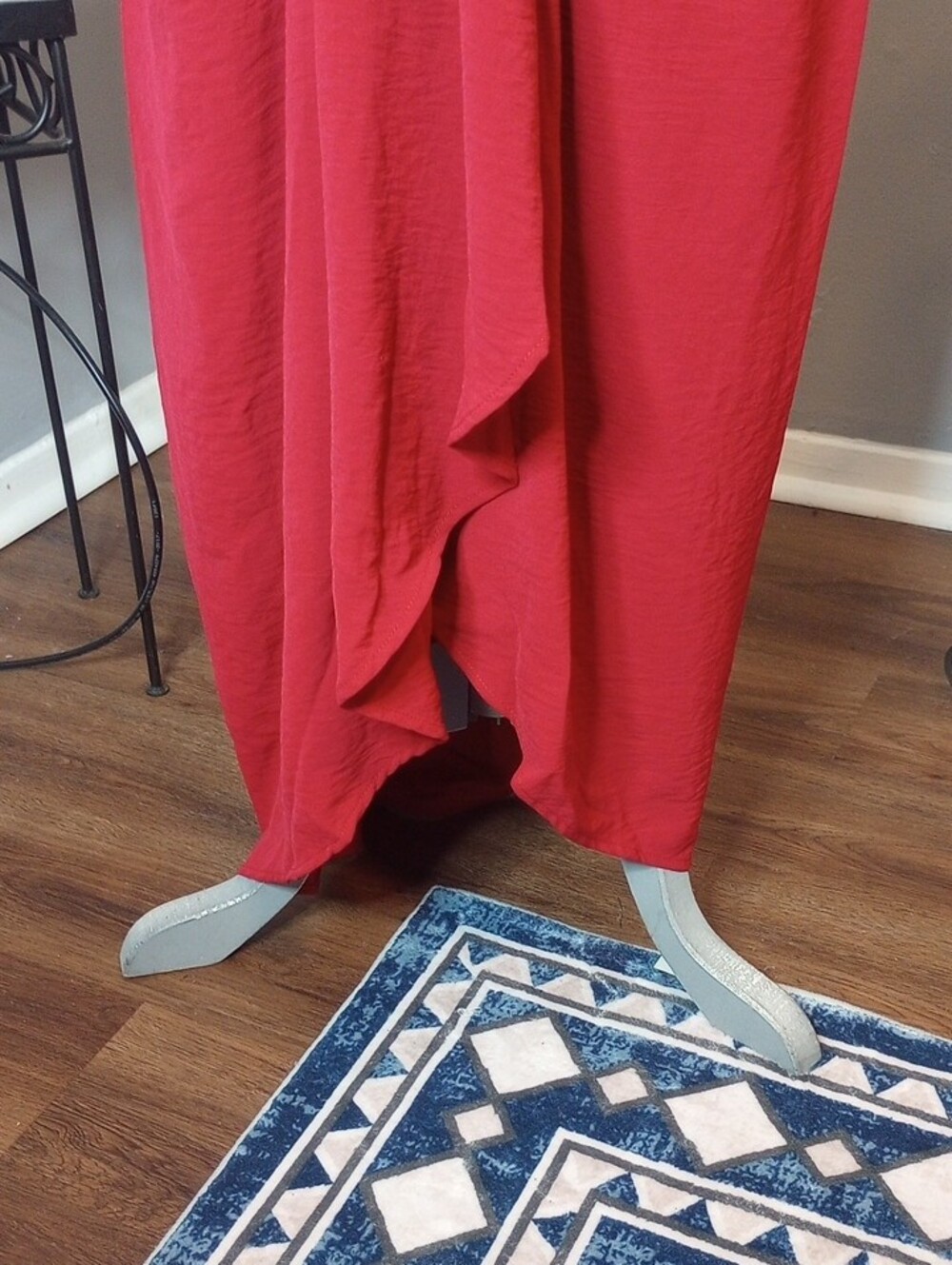 2 For $10 Red Long Sleeve Waist-Detail Wrap Dress - Picture 7 of 10